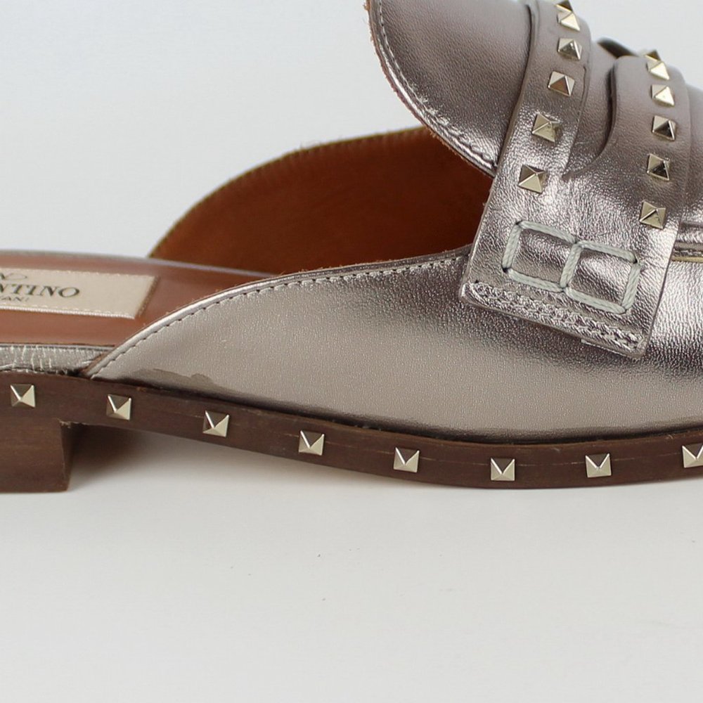 NEW VALENTINO GARAVANI Soul Rockstud Leather Flat/ Mule, EU 36.5 - Picture 13 of 16